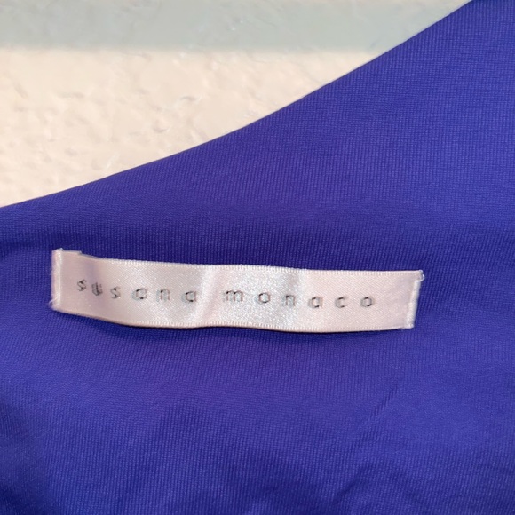 Blue, ruffled, one shoulder mini dress - Picture 5 of 5